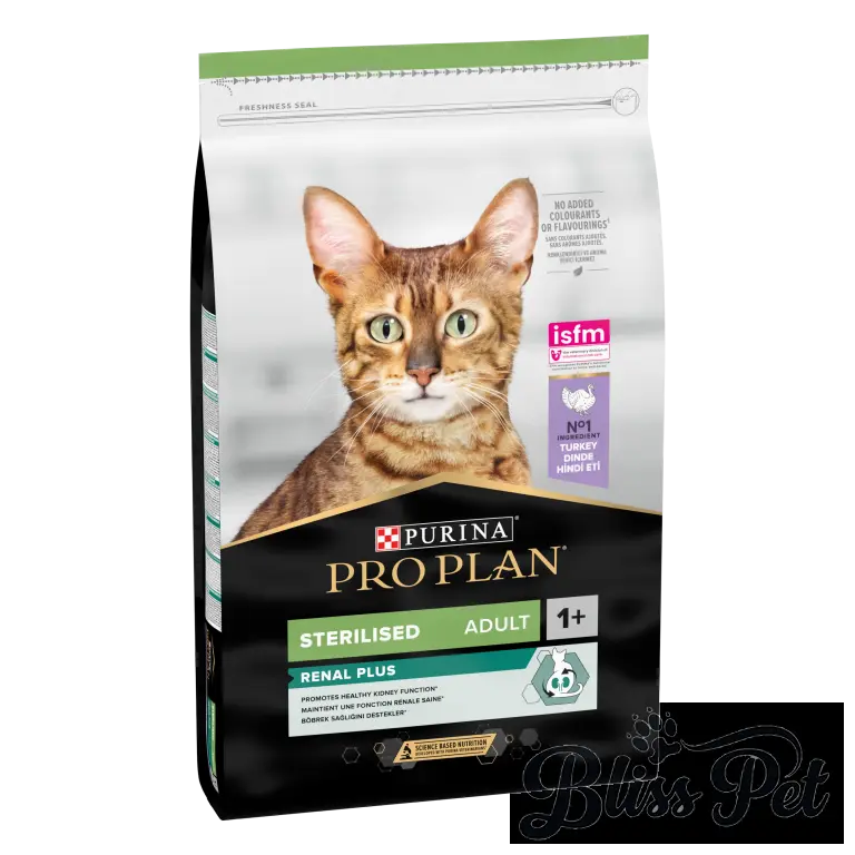 Bliss Pet Hrana Hrana uscata pentru pisici Purina Pro Plan Sterilised Adult 1+ Renal Plus, Curcan, 10kg